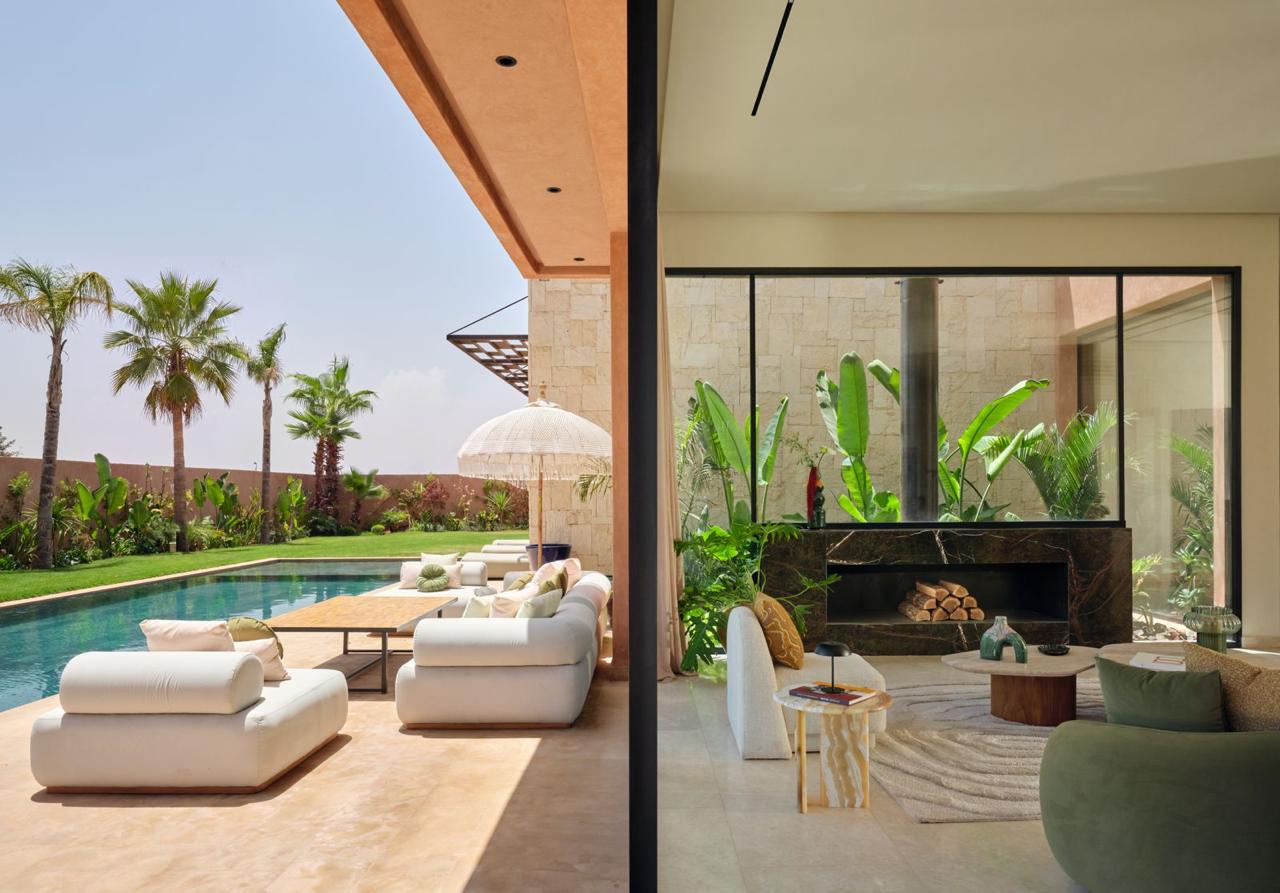 Bell'View Villas — Terrasse, piscine et salon ouverts sur le jardin